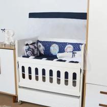 Kit Protetor de Mini Berço Bebê Menino e Menina 10 Peças Com Trança e Lateral