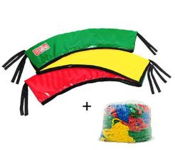 Kit Protetor de Molas + Rede de Proteção Lateral p/ Pula Pula 4,40m COLORIDO Kit Protetor de Molas + Rede de Proteção Lateral p/ Pula Pula 4,40m COLORIDO