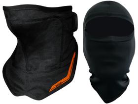 Kit Protetor de Pescoço Ventilado X11 Anti Linha Pipa + Balaclava Touca Ninja Segunda Pele