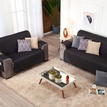 Kit Protetor de Sofá Piemonte 2 e 3 Lugares - Conjunto Jogo Dupla Face Matelado Microfibra Capa com Bolso Lateral para Controle Remoto e Acessórios