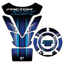 Kit Protetor de Tanque + Bocal Resinado Yamaha Factor DX 2025/2026 AZUL