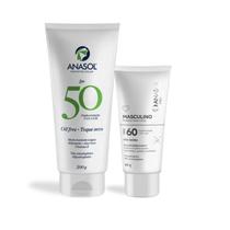 Kit protetor facial anasol masculino fps 30 60g + corporal fps 50 toque seco 200g Kit protetor facial anasol masculino fps 30 60g + corporal fps 50 toque seco 200g