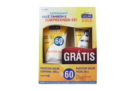 Kit Protetor FPS 60 Solar Gold 200ml + Protetor Solar FPS 60 Facial Solar Gold 50ml