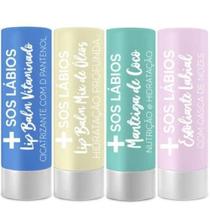 Kit Protetor Labial Top Beauty Sos Lábios 3,5 Gr 4 Unidades