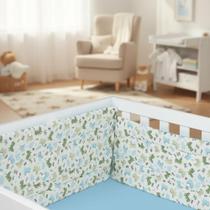 Kit Protetor Lateral Berço Sul Brasil 3 Peças Estampados Malha 100% Algodão