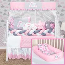 Kit Protetor Lateral Berço Trançado Lua Chuva de Benção + Ninho Nuvem 16 peças Kit Protetor Lateral Berço Trançado Lua Chuva de Benção + Ninho Nuvem 16 peças