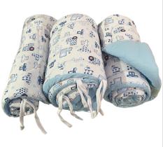 Kit Protetor Lateral De Berço Sul Brasil 3 Peças Estampados Em Malha