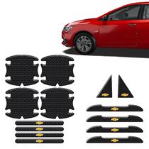 Kit Protetor Maçaneta Fibra De Carbono Chevrolet Resinado