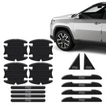 Kit Protetor Maçaneta Fibra De Carbono Jeep Alto Relevo