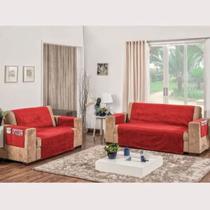 Kit Protetor para Sofá Suedini 2 e 3 Lugares Gonçalves Vermelho Kit Protetor para Sofá Suedini 2 e 3 Lugares Gonçalves Vermelho