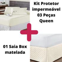 Kit Protetor Queen 2 Cap De Travesseiro Imper Saia Box Palha
