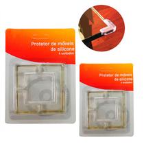 Kit Protetor Quina Móveis Cantoneira Silicone Bebê 8unidades