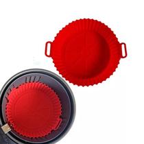 Kit Protetor Silicone Vermelho Para Fritadeira Airfryer Elétrica Alça
