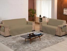 Kit Protetor Sofá 2 E 3 Lugares Matelado 400 Fios Po - Creme Kit Protetor Sofá 2 E 3 Lugares Matelado 400 Fios Po - Creme