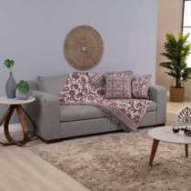 Kit Protetor Sofá 5 Peças Xale Almofadas Decorativas Jacquard Grécia com Franja Kit Protetor Sofá 5 Peças Xale Almofadas Decorativas Jacquard Grécia com Franja