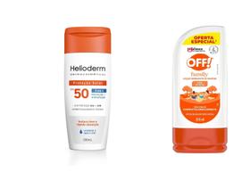 Kit Protetor Solar 200ml Helioderm + Repelente 200ml Off