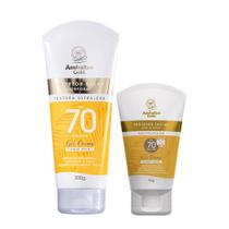 Kit Protetor Solar Corporal 200g e Faciel 50g Gel Creme FPS70 Australian Gold