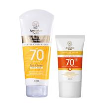 Kit Protetor Solar Corporal 200g FPS70 e Facial UVA UVB 40ml Australian Gold