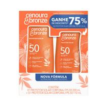 Kit Protetor Solar Corporal Cenoura e Bronze FPS 50 200ml + FPS 50 110ml
