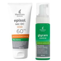 Kit Protetor Solar Episol Sec OC com Cor Pele Oleosa Claro FPS 60 60ml e Glycare Control Espuma Limpeza Suave Facial Pele Oleosa, Acneica e Sensível 1