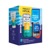 Kit Protetor Solar Facial FPS 50 60ml + Água Micelar 8 em 1 120ml