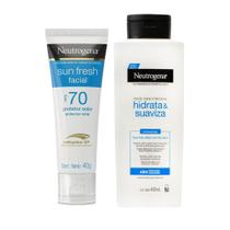 Kit Protetor Solar Facial Neutrogena FPS70 40g + Hidratante Corporal Neutrogena Body Care Intensive Hidrata & Suaviza 400ml