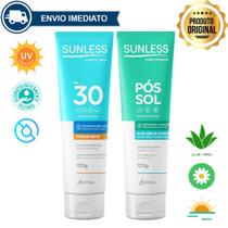 Kit Protetor Solar FPS 30 + Loção Pós-Sol Refrescante Sunless Kit Protetor Solar FPS 30 + Loção Pós-Sol Refrescante Sunless