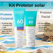 Kit Protetor Solar Fps 60 120g + Protetor Solar Facial Sem Cor