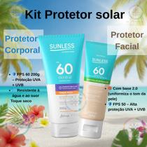 Kit Protetor Solar Fps 60 200g + Protetor Solar Facial 2.0 Kit Protetor Solar Fps 60 200g + Protetor Solar Facial 2.0