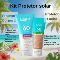 Kit Protetor Solar Fps 60 200g + Protetor Solar Facial 4.0