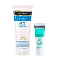Kit Protetor Solar FPS50 200ml+Protetor Solar Facial sem Cor Derm Care FPS70 40g Neutrogena Sun Fresh Kit Protetor Solar FPS50 200ml+Protetor Solar Facial sem Cor Derm Care FPS70 40g Neutrogena Sun Fresh