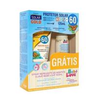Kit Protetor Solar Gold 60 FPS 125 ml + Repelente Bebe Love 5 Hrs 100 ml Kit Protetor Solar Gold 60 FPS 125 ml + Repelente Bebe Love 5 Hrs 100 ml