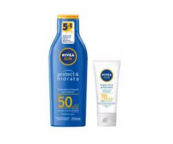 Kit Protetor Solar Nivea Fps50 + Toque Seco Facial Fps70