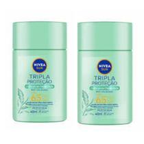 kit Protetor Solar Nivea Sun Fluido Facial Tripla Proteção Controle de Oleos