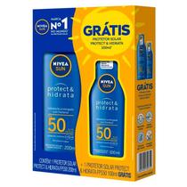 Kit Protetor Solar Nivea Sun Protect & Hidrata FPS50 200ml + Nivea Sun Protect & Hidrata FPS50 100ml