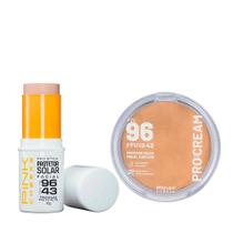 Kit Protetor Solar Pink Cheeks - Pro Stick Pro10 Multifuncional com Cor + Pro Cream FPS96