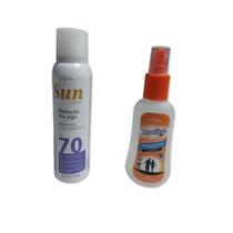 Kit protetor solar spray fps 70 e Repelente spray 105 ml
