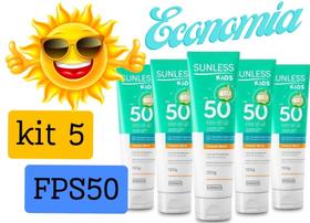 Kit Protetor solar Sunless 120g cada Total (5 itens) Dermatologicamente testado Mais vendido