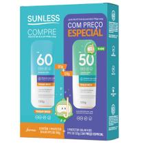 Kit Protetor Solar Sunless Toque Seco FPS 60 120g + Protetor Solar Kids FPS 50 120g