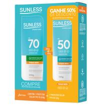 Kit Protetor Solar Sunless Toque Seco FPS 70 200g + FPS 50 120g