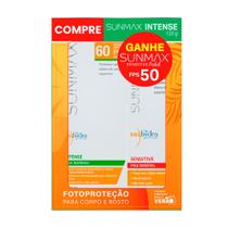 Kit Protetor Solar Sunmax Intense FPS 60 120g e Ganhe Sunmax Sensitive Pocket FPS 50 25ml