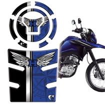 Kit Protetor Tanque Bocal Resinado Bros 25/26 CARBONO AZUL Kit Protetor Tanque Bocal Resinado Bros 25/26 CARBONO AZUL