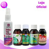 Kit Protetor Térmico + Óleos Alecrim + Rícino + Coco + Ójon Natuhair 60ml Kit Protetor Térmico + Óleos Alecrim + Rícino + Coco + Ójon Natuhair 60ml