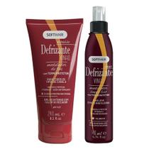 Kit Protetor Térmico para Cabelo Spray e Mousse Anti-frizz Defrizante Vinho Soft Hair