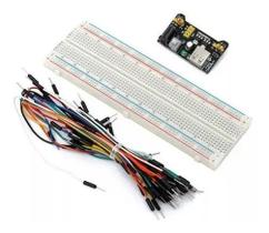 Kit Protoboard 830 Furos + Fonte Regulável + Jumpers