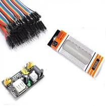 Kit - protoboard 830 pontos + modulo + jumpers 40 fios - Solderless Breadboard