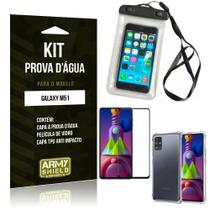 Kit Prova D'água Galaxy M51 Capinha Prova D'água +Capa Anti Impacto +Película 3D - Armyshield