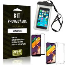 Kit Prova D'água LG K22 Plus Capinha Prova D'água + Capinha Anti Impacto + Película 3D - Armyshield