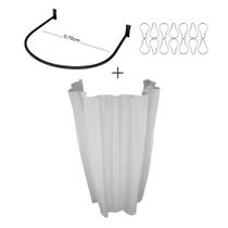 Kit Provador Cortina Blackout e Arco 70x70 Branco Gelo