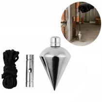 Kit prumo metal de centro 300 gramas profissional construcao parede pedreiro acabamento cromado completo Kit prumo metal de centro 300 gramas profissional construcao parede pedreiro acabamento cromado completo